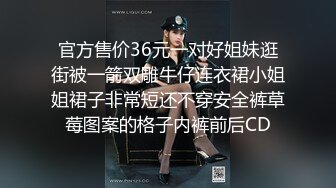 官方售价36元一对好姐妹逛街被一箭双雕牛仔连衣裙小姐姐裙子非常短还不穿安全裤草莓图案的格子内裤前后CD