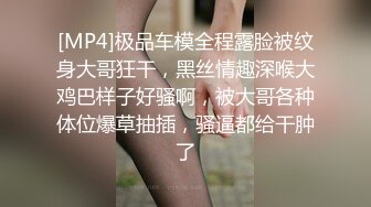 [MP4]极品车模全程露脸被纹身大哥狂干，黑丝情趣深喉大鸡巴样子好骚啊，被大哥各种体位爆草抽插，骚逼都给干肿了