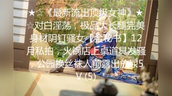 ★☆《最新流出顶级女神》★☆对白淫荡，极品大长腿完美身材阴钉骚女【金秘书】12月私拍，火锅店上桌道具发骚，公园换丝袜人前露出放尿5V (5)