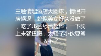 主题情趣酒店大圆床，情侣开房操逼，貌似美女好久没做了，吃了JB猛舔活超棒，一下骑上来猛扭腰，太骚了小伙要驾驭不了